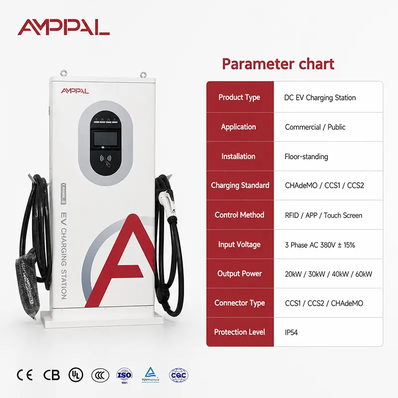 60kW All-in-One DC EV Fast Charger for Commercial Fleets